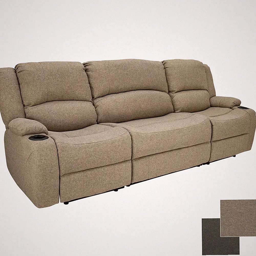 94" Cloth Powered Wall Hugger Recliner Sofa Couch RV Furniture Drop Down Console