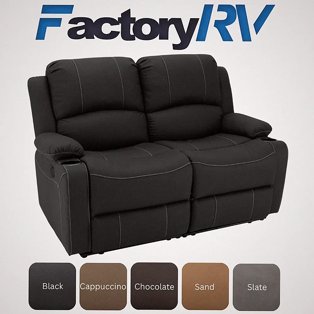 Camper Comfort 58" Wall Hugger Reclining Sofa RV Theater Seats - 5 Color Options