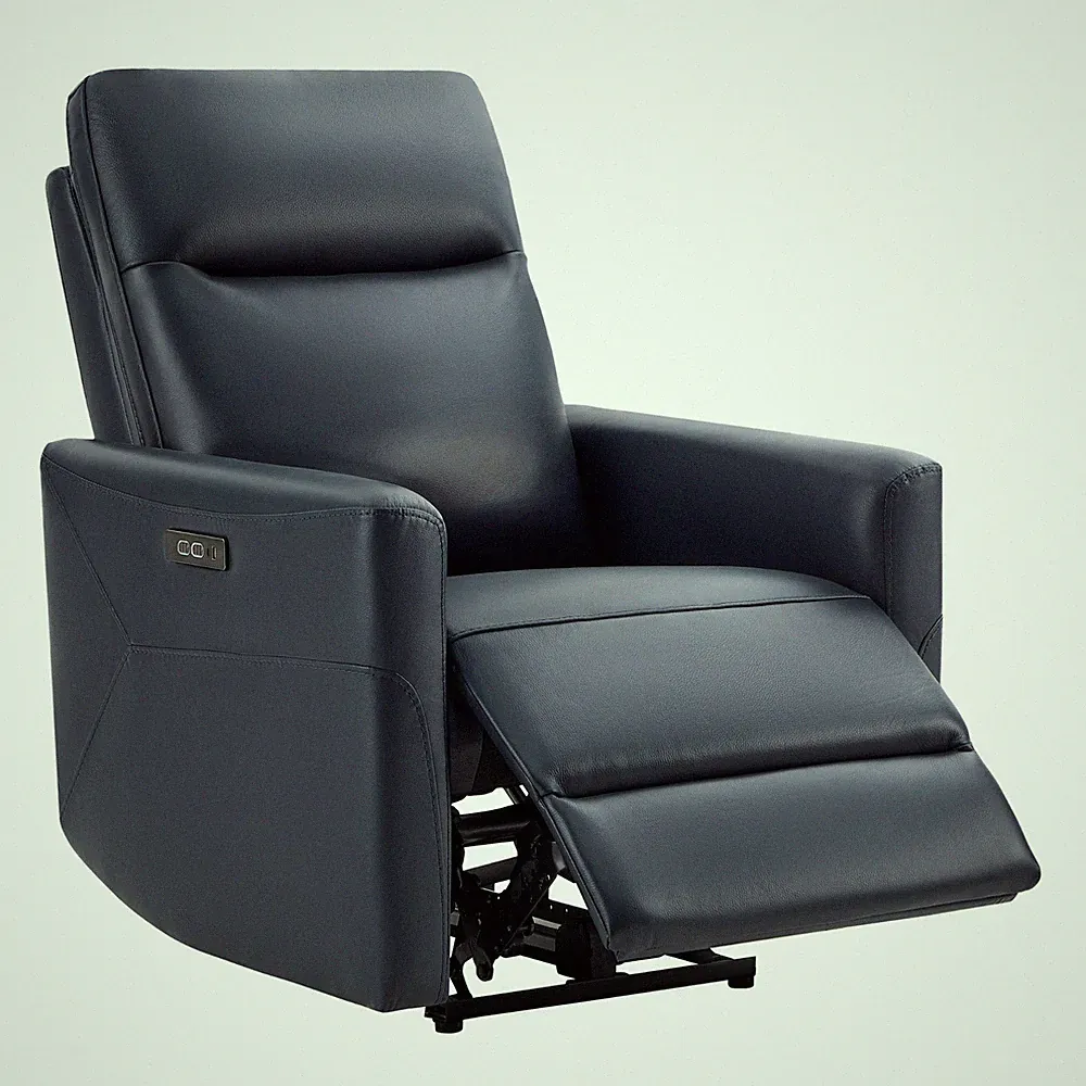 CHITA Genuine Leather Power Recliner Chair,Comfortable Wall Hugger Recliner