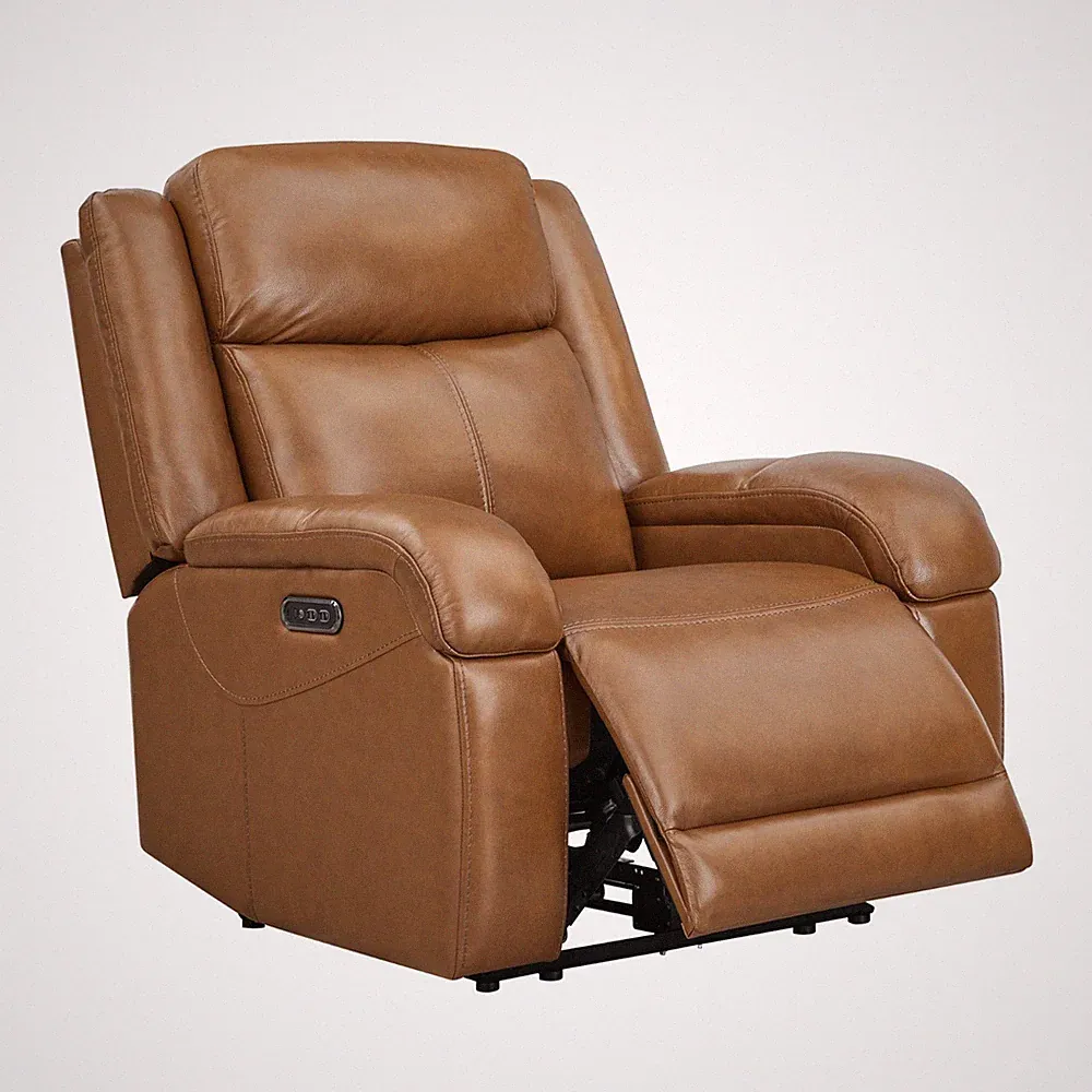 CHITA Genuine Leather Recliner Sofa Wall Hugger Reclining Sofa w/Storage Console