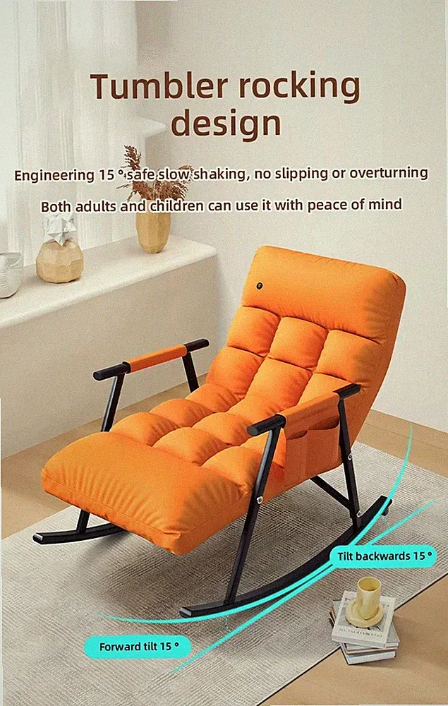 Comfortable Modern Massage Rocking Chair | Heated Recliner w/Adjustable Footrest