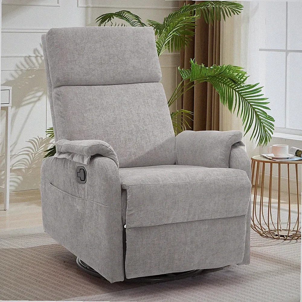 Korser Swivel Rocker Recliner Chair Chenille Small Nursery Glider Rocking Chair