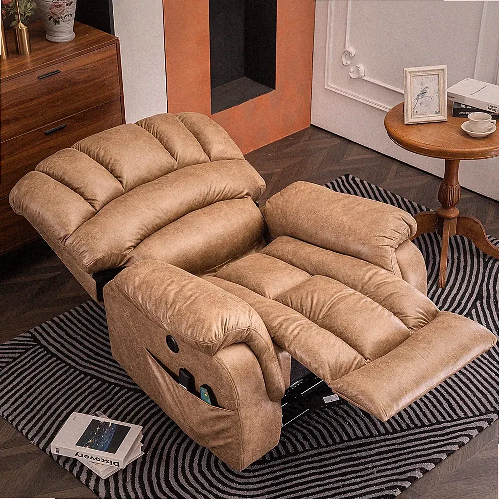 Oversized Lay Flat Dual Motor Power Lift Massage Recliner for Elderly Big Tall